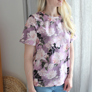 Blossom garden, pastel lila -trikoo
